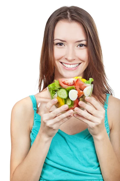 Kobieta trzyma Platera świeżych warzyw — Zdjęcie stockowe