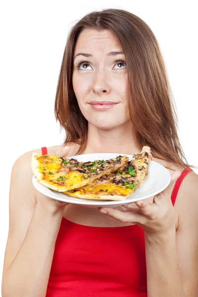 Woman holding plate of fresh vegetables — Stock Photo, Image