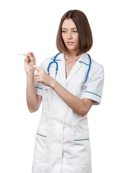 Frumos bruneta femeie medical lucrător — Fotografie, imagine de stoc