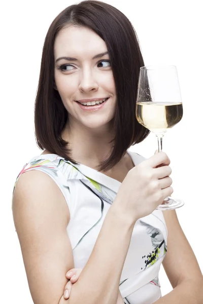 Mujer sosteniendo copa de vino —  Fotos de Stock