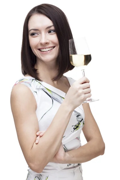Kobieta trzymająca kieliszek wina — Zdjęcie stockowe