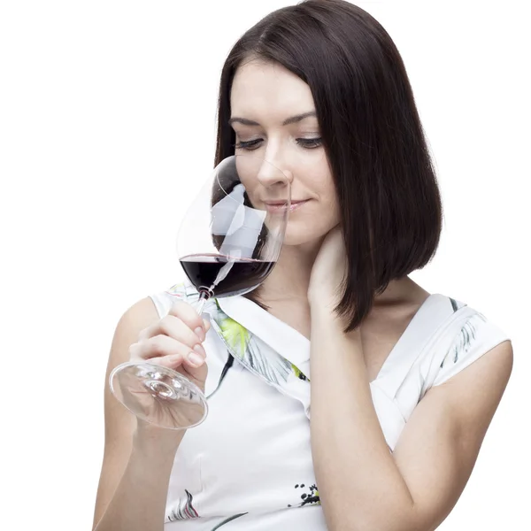 Жінка тримає келих для вина — стокове фото