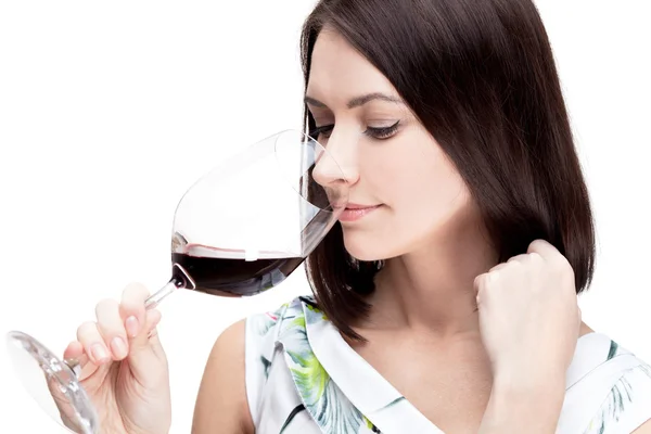 Vrouw met wijnglas — Stockfoto