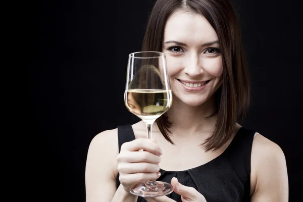 Женщина с бокалом вина — стоковое фото
