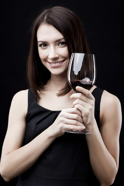 Frau im Weinglas — Stockfoto
