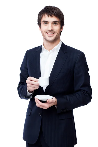 Businessman hold coffee cup — Stock Photo, Image