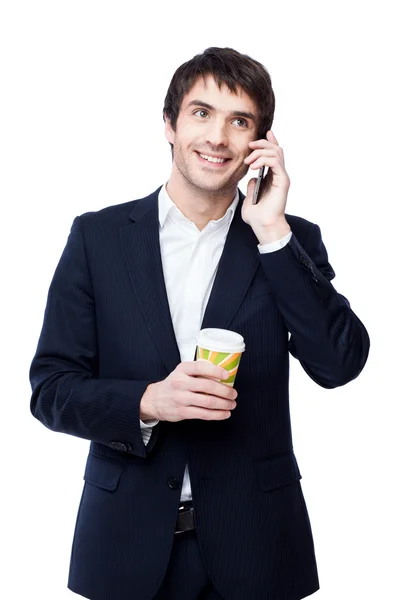 Businessman hold coffee cup — Stock Photo, Image