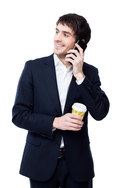 Businessman hold coffee cup — Stock Photo, Image