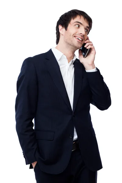 Obchodní muž s telefonem — Stock fotografie