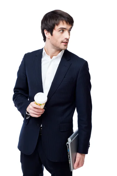 Uomo d'affari tenere tazza di caffè — Foto Stock
