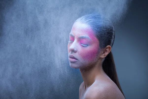 Creative face paint portrait — Stock Photo, Image