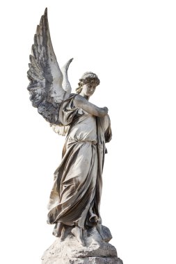 Statue of the angel Isolated on white clipart