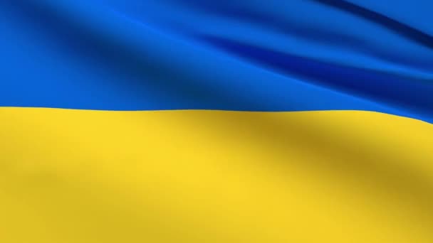 Animação 3D da bandeira UKRAINE acenando - renderização 3D — Vídeo de Stock