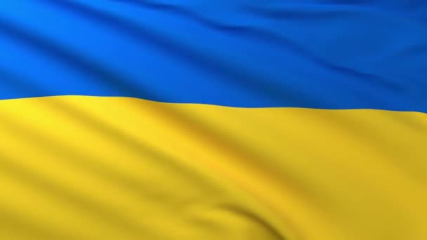 3D animation της σημαίας του UKRAINE κυματίζει - 3D απόδοση — Αρχείο Βίντεο