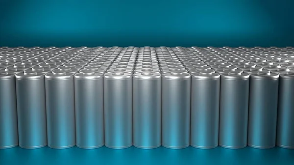 Concepto de batería de litio - Fuente de alimentación eléctrica de fuente recargable - Ilustración 3D —  Fotos de Stock
