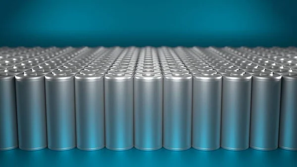 Concepto de batería de litio - Fuente de alimentación eléctrica de fuente recargable - Ilustración 3D —  Fotos de Stock