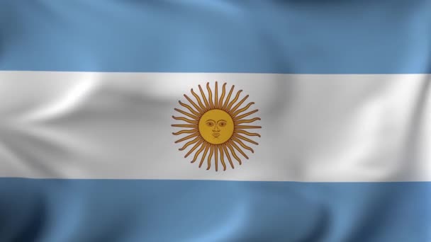 3D animation Flag Waving in slow motion Fill Frame - Argentina — Vídeos de Stock