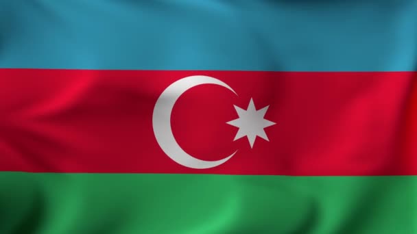 Bandera de animación 3D ondeando en cámara lenta - Azerbaiyán — Vídeos de Stock