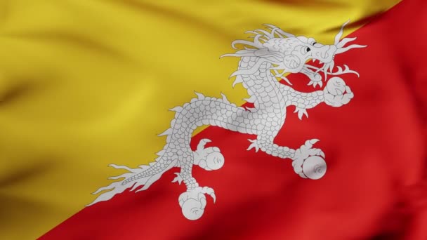 Bandera Animación Ondeando Cámara Lenta Bután Imágenes Alta Calidad — Vídeos de Stock