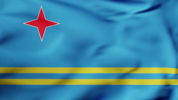 Bandeira Animação Acenando Câmera Lenta Fill Frame Aruba Imagens Alta — Vídeo de Stock