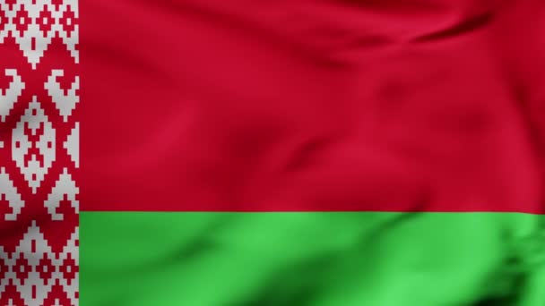 Animacja Flaga Macha Zwolnionym Tempie Wypełnij Ramkę Białoruś Wysokiej Jakości — Wideo stockowe
