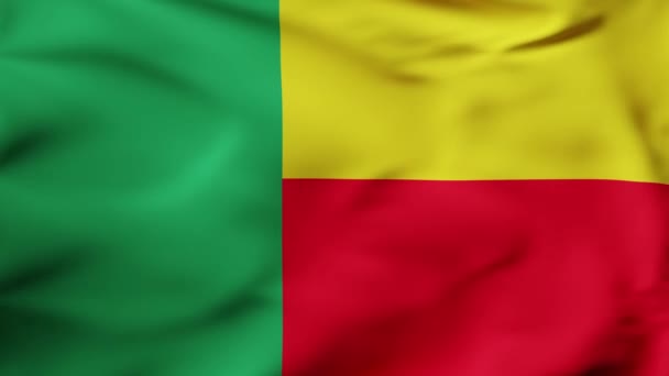 Animacja Flaga Macha Zwolnionym Tempie Fill Frame Benin Wysokiej Jakości — Wideo stockowe