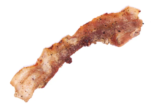 Kokta Skivor Bacon Isolerad Vit Bakgrund — Stockfoto