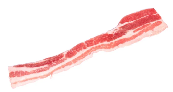 Bacon Slices Mentah Terisolasi Latar Belakang Putih — Stok Foto