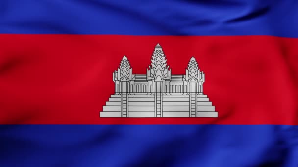 Animation Flag Waving Slow Motion Fill Frame Cambodia High Quality — Wideo stockowe