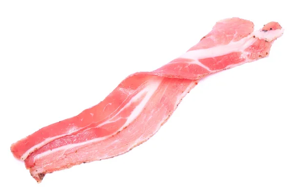 Organic Bacon Meat Isolated White Background — Zdjęcie stockowe