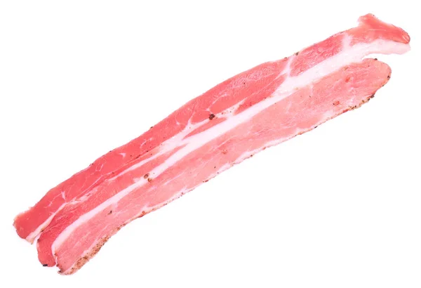 Organic Bacon Meat Isolated White Background — Photo