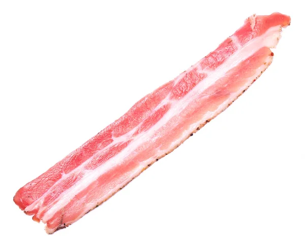 Organic Bacon Meat Isolated White Background — Photo