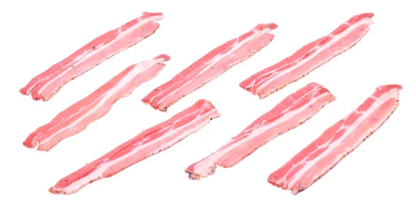 Organic Bacon Meat Isolated White Background — Stock Photo, Image