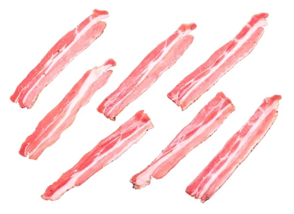 Organic Bacon Meat Isolated White Background — Stock Photo, Image