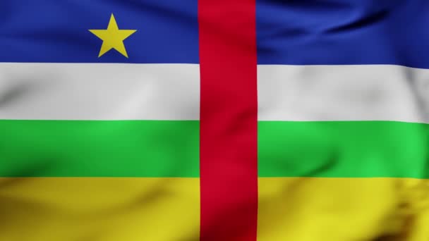 Animation Flag Waving Slow Motion Fill Frame Central African Republic — Wideo stockowe