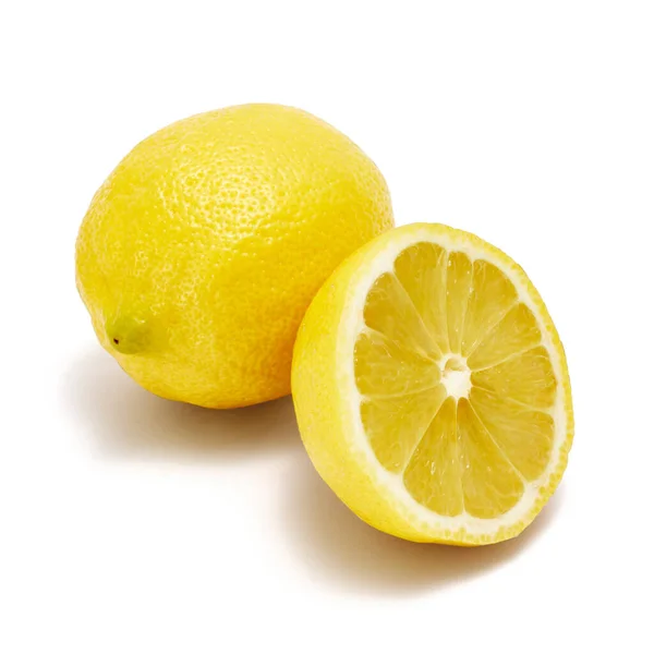 Natural Lemon Fruit Cut Half Isolated White Background — Stock Fotó