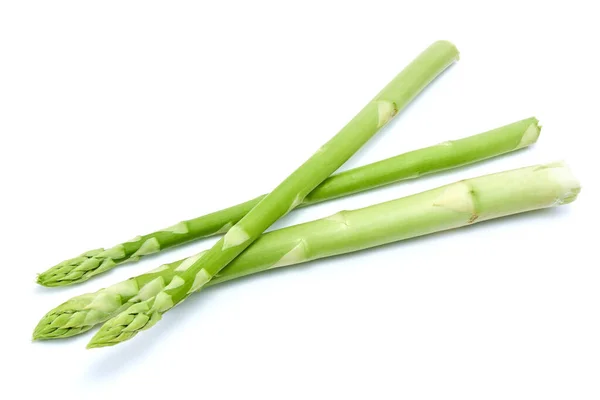 Green Organic Natural Asparagus Isolated White Background — Stok fotoğraf