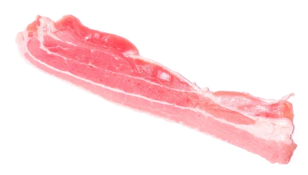 Carne Bacon Orgânica Isolada Sobre Fundo Branco — Fotografia de Stock