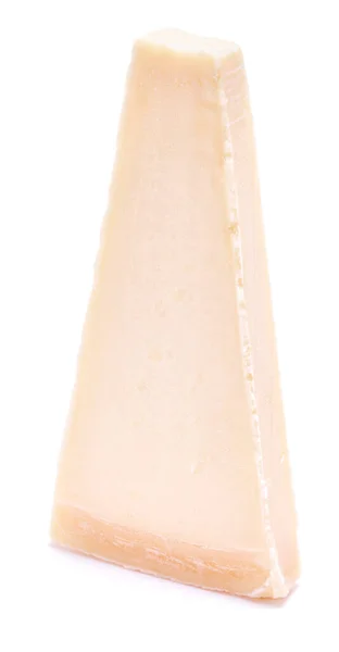 Pedazo Queso Parmesano Aislado Sobre Fondo Blanco — Foto de Stock