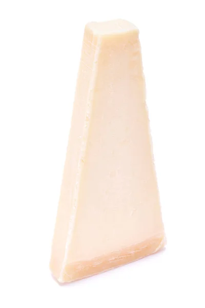 Κομμάτι Τυρί Παρμεζάνα Απομονωμένο Λευκό Φόντο — Φωτογραφία Αρχείου