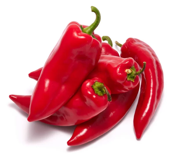Ripe Natural Organic Sweet Red Kapia Pepper Isolated White Background — Stockfoto