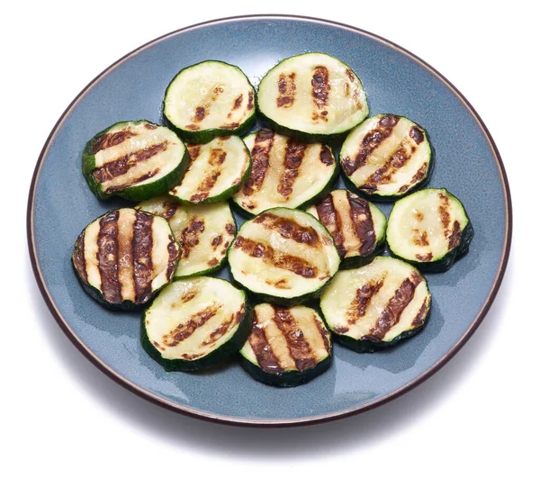 Plakken Courgette Geroosterd Een Grill Met Strepen Van Een Grill — Stockfoto