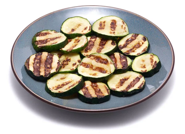 Plakken Courgette Geroosterd Een Grill Met Strepen Van Een Grill — Stockfoto