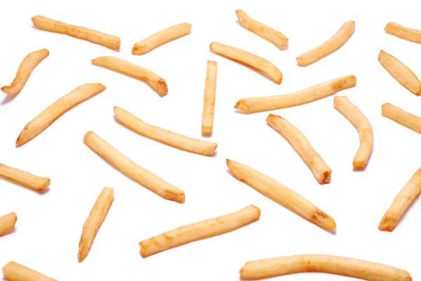 Pommes Frites Potatis Isolerad Vit Bakgrund — Stockfoto