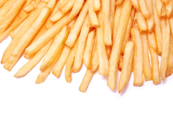 Batatas Fritas Isoladas Sobre Fundo Branco — Fotografia de Stock