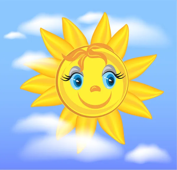 Sonriente sol — Vector de stock