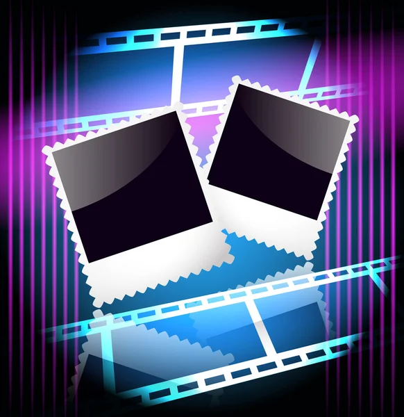 Fotoframe en filmstrip — Stockvector