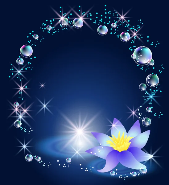 Magic lily and bubbles — Stock Vector