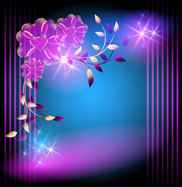 sihirli çiçekler ve yıldızlar