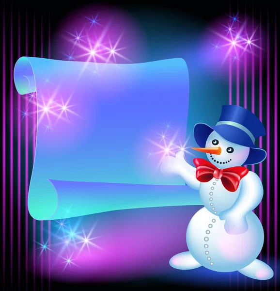 Omul de zăpadă și derulați pentru text — Fotografie, imagine de stoc
